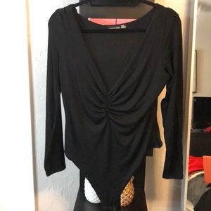 Pretty little thing black bodysuit size 14